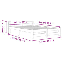 Giroletto in Legno Massello di Pino 160x200 cm cod mxl 58309