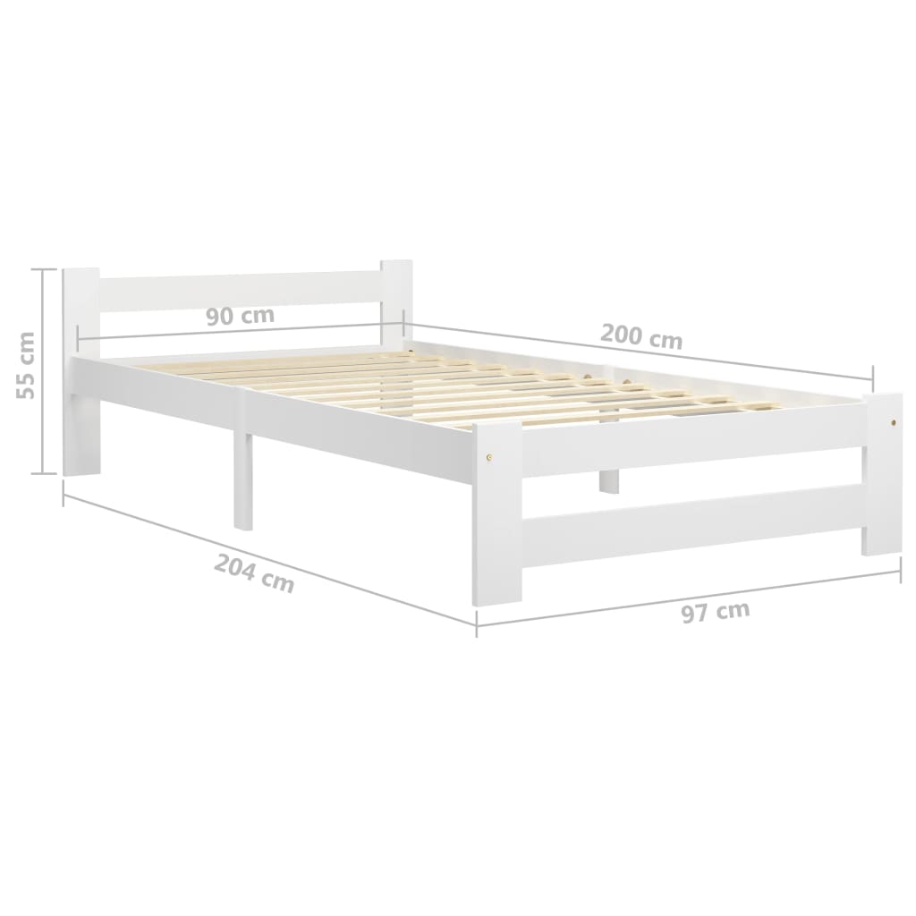 Giroletto Bianco in Legno Massello di Pino 90x200 cm cod mxl 55594