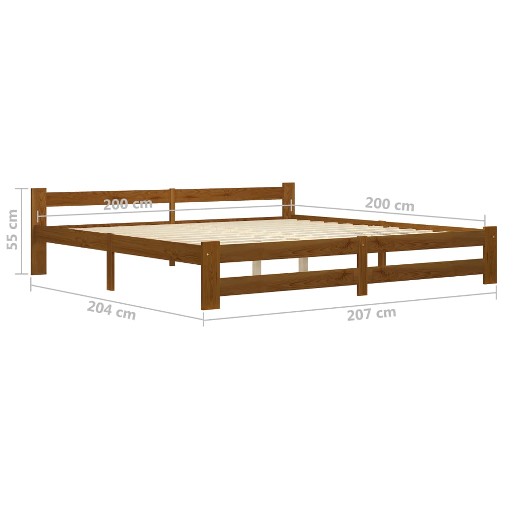 Giroletto Marrone Miele in Legno Massello di Pino 200x200 cm 322011