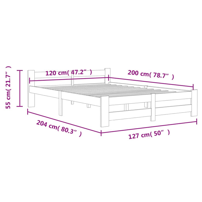 Giroletto Grigio Scuro in Legno Massello di Pino 120x200 cm 322021