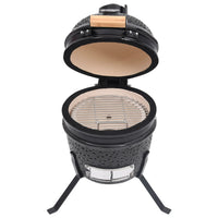 Barbecue Affumicatore 2 in 1 Kamado in Ceramica 56 cm Nero cod mxl 63762