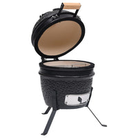 Barbecue Affumicatore 2 in 1 Kamado in Ceramica 56 cm Nero cod mxl 63762