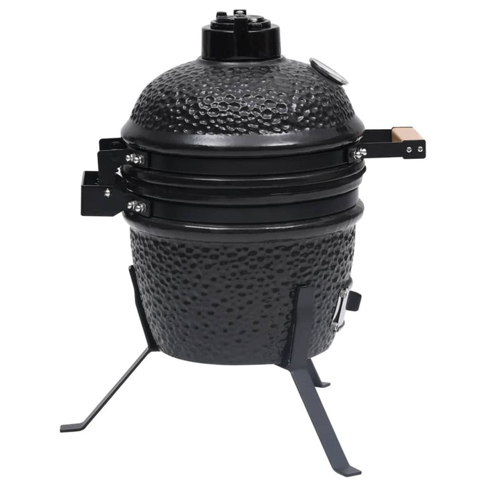 Barbecue Affumicatore 2 in 1 Kamado in Ceramica 56 cm Nero cod mxl 63762