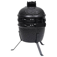 Barbecue Affumicatore 2 in 1 Kamado in Ceramica 56 cm Nero cod mxl 63762