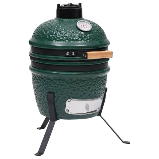 Barbecue Affumicatore 2 in 1 Kamado in Ceramica 56 cm Verde cod mxl 55673