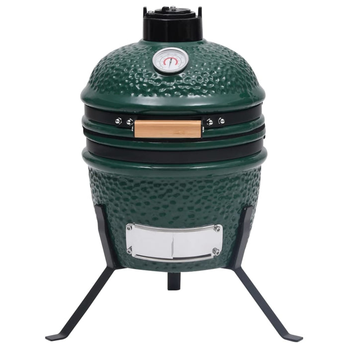 Barbecue Affumicatore 2 in 1 Kamado in Ceramica 56 cm Verde 316094