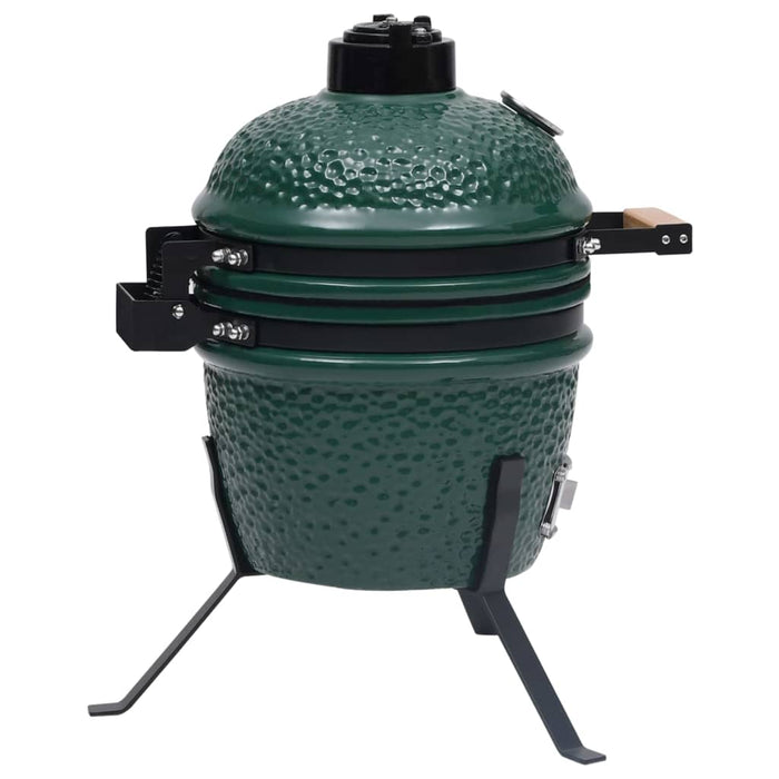 Barbecue Affumicatore 2 in 1 Kamado in Ceramica 56 cm Verde 316094