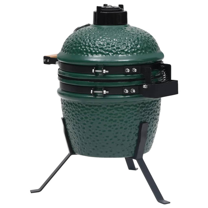 Barbecue Affumicatore 2 in 1 Kamado in Ceramica 56 cm Verde 316094