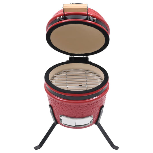 Barbecue Affumicatore 2 in 1 Kamado in Ceramica 56 cm Rosso cod mxl 54778