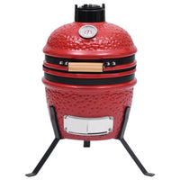 Barbecue Affumicatore 2 in 1 Kamado in Ceramica 56 cm Rosso 316095