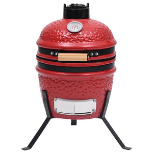 Barbecue Affumicatore 2 in 1 Kamado in Ceramica 56 cm Rosso 316095