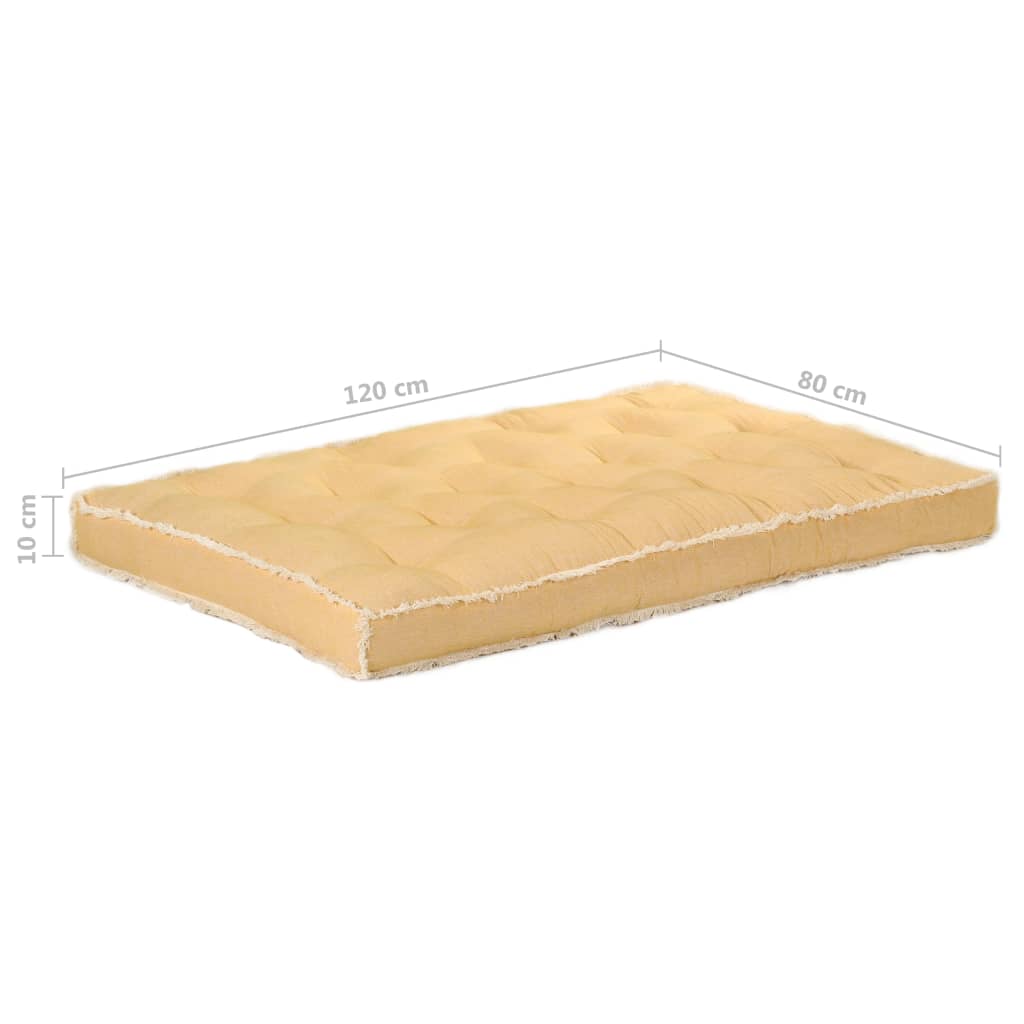 Cuscino per Divano in Pallet Giallo 120x80x10 cm 314812