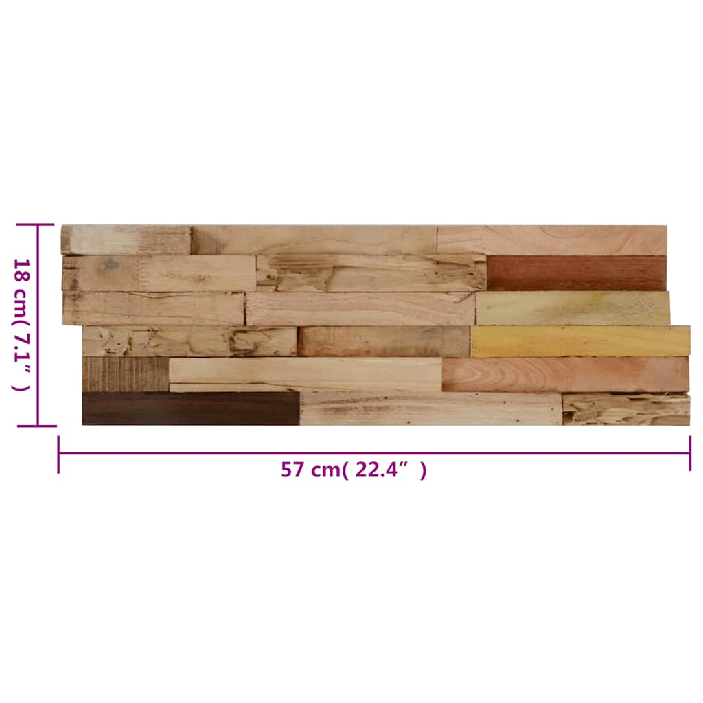 Pannelli per Pareti 10 pz 1,03 m² in Legno Riciclato di Teak 326170