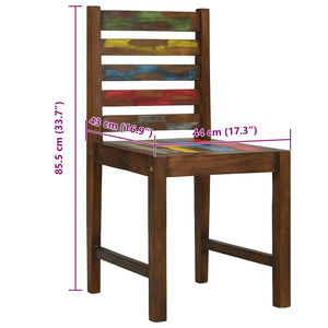 Sedie da Pranzo 4 pz in Legno Massello di Recupero 326180