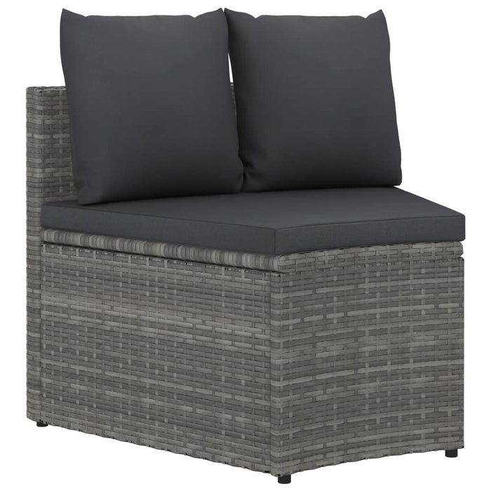 Set Divani da Giardino 6 pz con Cuscini in Polyrattan Grigio 3064895