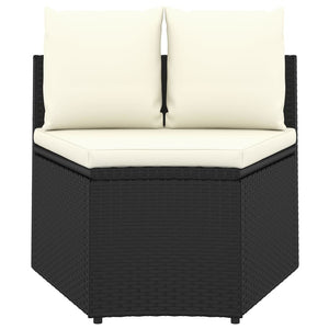 Set Divani da Giardino 5 pz con Cuscini in Polyrattan Nero cod mxl 36159