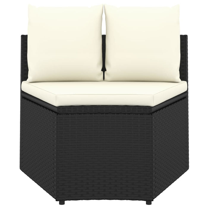 Set Divani da Giardino 5 pz con Cuscini in Polyrattan Nero cod mxl 36159