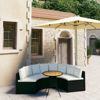 Set Divani da Giardino 5 pz con Cuscini in Polyrattan Nero cod mxl 36159