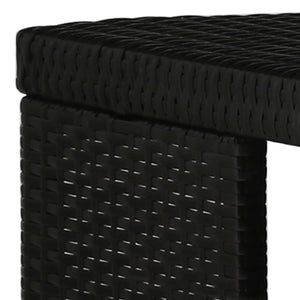 Set da Bar da Giardino 5 pz con Cuscini in Polyrattan Nero