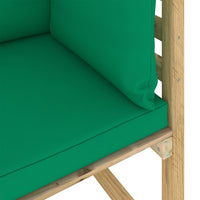 Divani Angolari da Giardino & Cuscini 2pz Pino Impregnato Verde 3065084