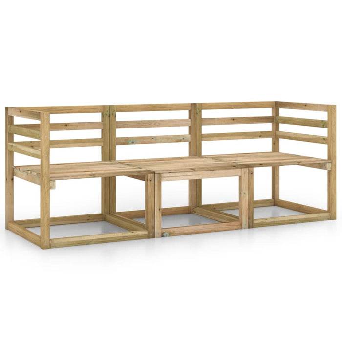 Divano da Giardino a 3 Posti in Legno di Pino Impregnato Verde cod mxl 51490