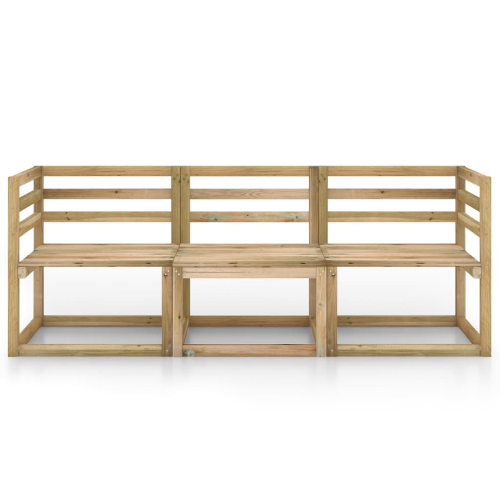 Divano da Giardino a 3 Posti in Legno di Pino Impregnato Verde cod mxl 51490