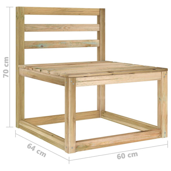 Divano da Giardino a 3 Posti in Legno di Pino Impregnato Verde cod mxl 51490