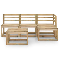 Set Salotto da Giardino 5 pz in Legno di Pino Impregnato Verde 3065296