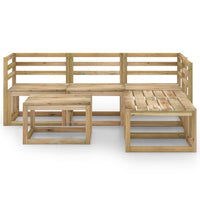 Set Divani da Giardino 6 pz in Legno di Pino Impregnato Verde cod mxl 43586