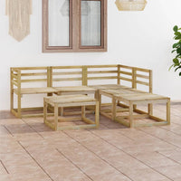 Set Divani da Giardino 6 pz in Legno di Pino Impregnato Verde cod mxl 43586