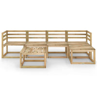 Set Divani da Giardino 6 pz in Legno di Pino Impregnato Verde cod mxl 43572