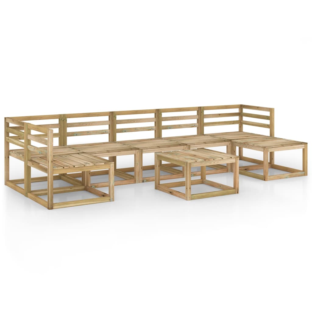 Set Divani da Giardino 8 pz in Legno di Pino Impregnato Verde cod mxl 43573