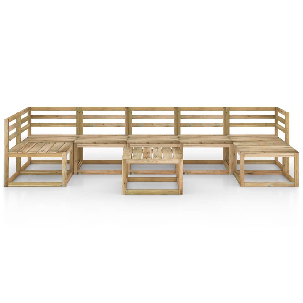 Set Divani da Giardino 8 pz in Legno di Pino Impregnato Verde cod mxl 43573