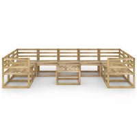 Set Divani da Giardino 10 pz in Legno di Pino Impregnato Verde 3065310