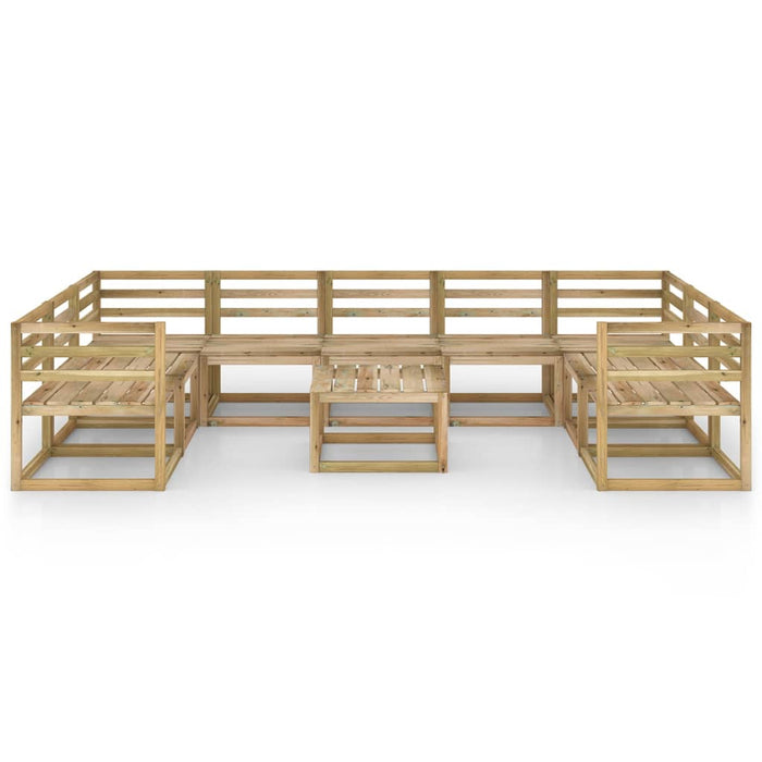 Set Divani da Giardino 10 pz in Legno di Pino Impregnato Verde 3065310