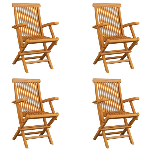 Sedie da Giardino Pieghevoli 4 pz in Legno Massello di Teak cod mxl 45346