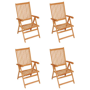 Sedie da Giardino 4 pz con Cuscini Verdi Massello di Teak cod mxl 11832