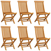 Sedie da Giardino con Cuscini Verdi 6 pz in Massello di Teak 3065610