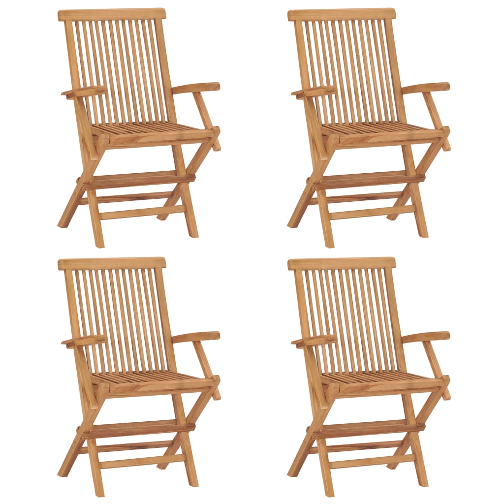 Sedie da Giardino con Cuscini Antracite 4 pz Massello di Teak cod mxl 48223