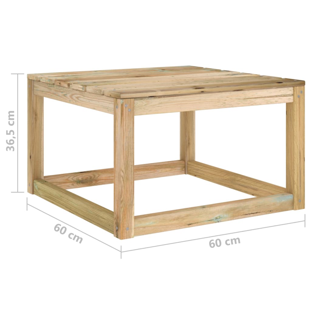 Tavoli Giardino Pallet 2pz 60x60x36,5cm Legno Pino Impregnato 315704