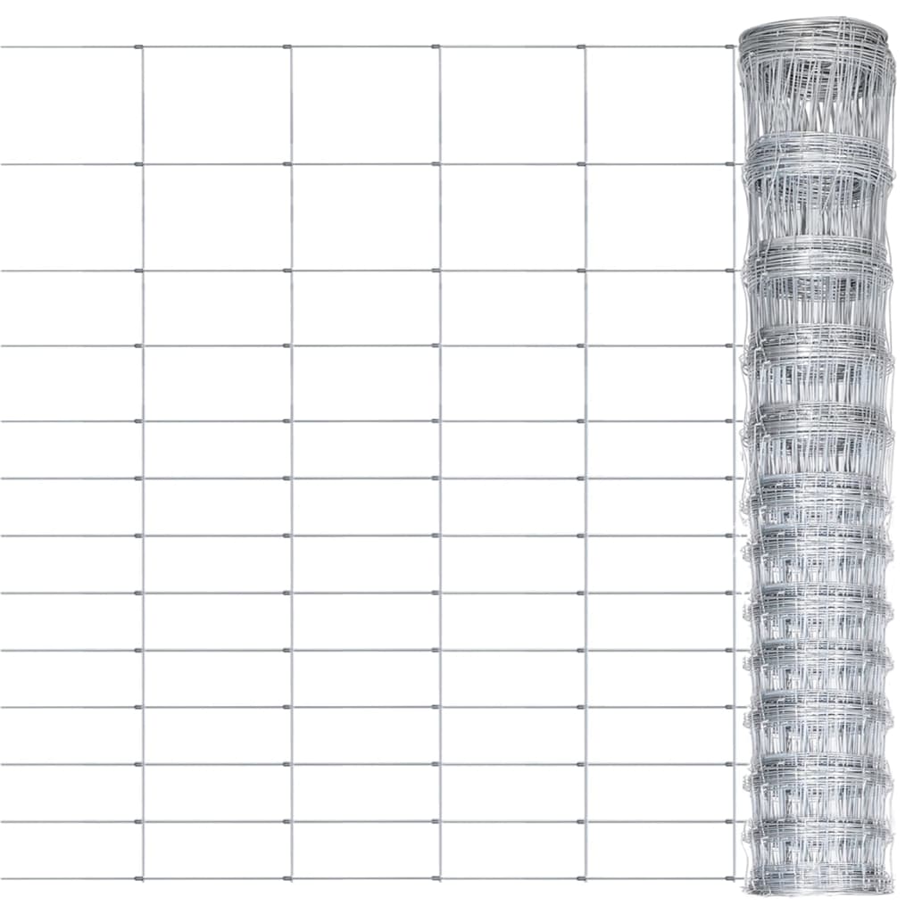 Recinzione da Giardino in Acciaio Zincato 50x1,5 m Argento 149490