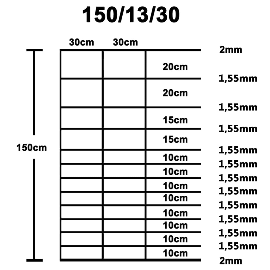 Recinzione da Giardino in Acciaio Zincato 50x1,5 m Argento 149490