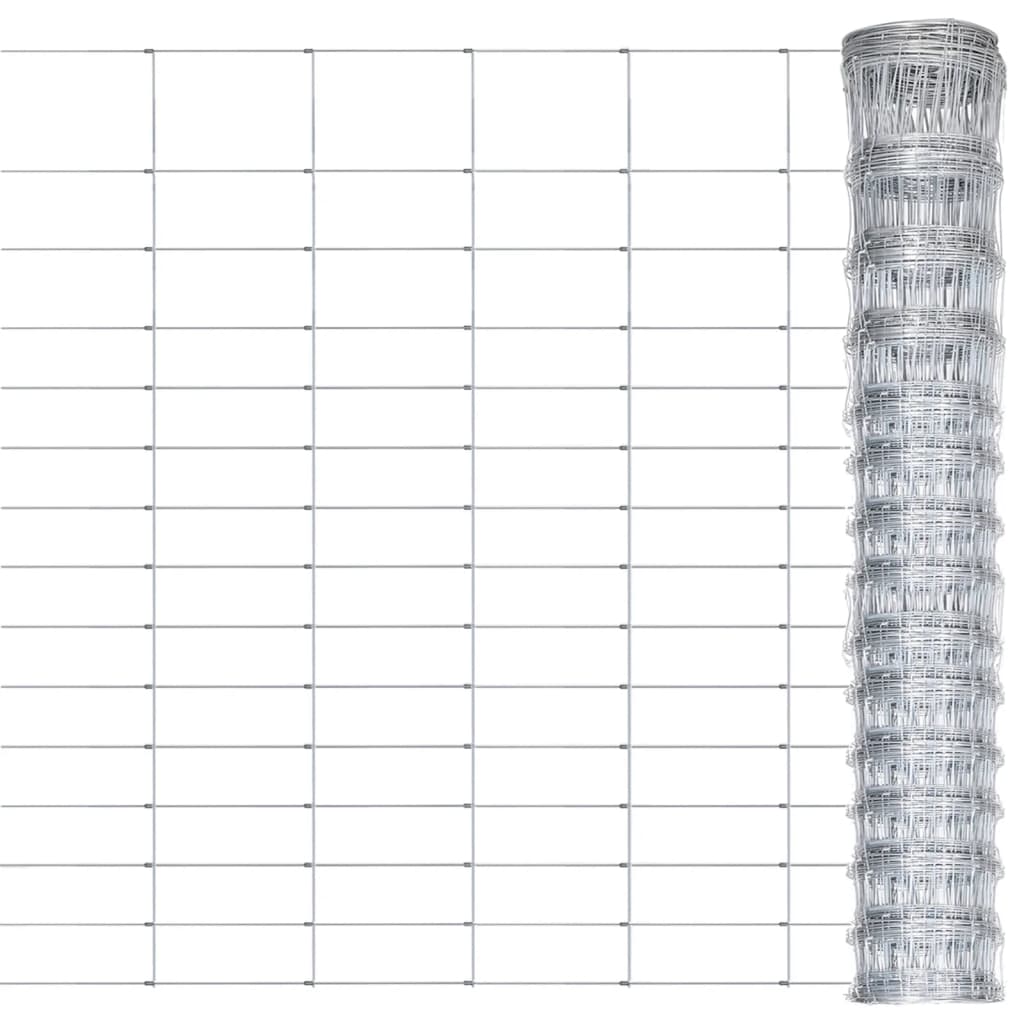 Recinzione da Giardino in Acciaio Zincato 50x1,6 m Argento 149492