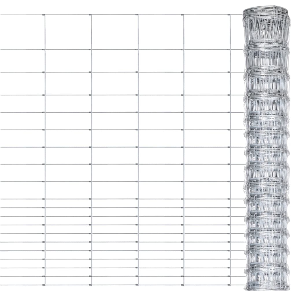 Recinzione da Giardino in Acciaio Zincato 50x1,6 m Argento 149493