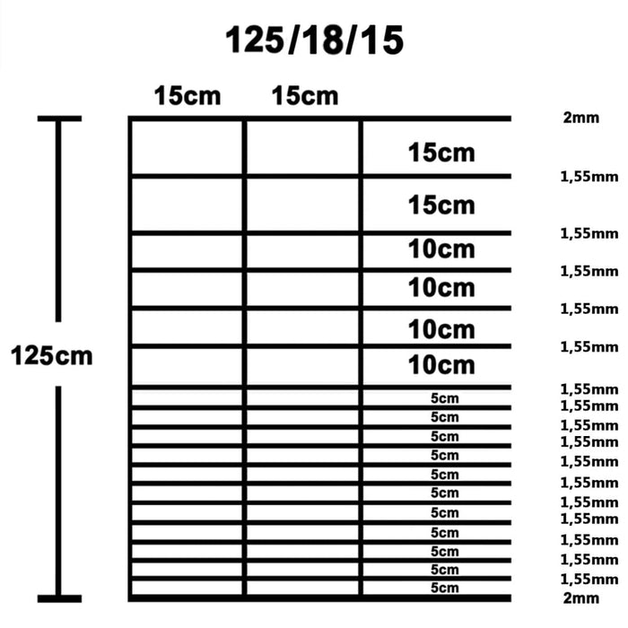 Recinzione da Giardino in Acciaio Zincato 50x1,25 m Argento cod mxl 18276