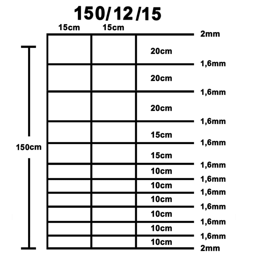 Recinzione da Giardino in Acciaio Zincato 50 m 150 cm Argento 149505