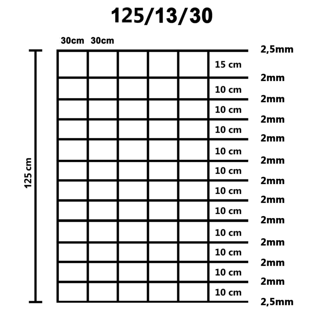 Recinzione da Giardino in Acciaio Zincato 50x1,25 m Argento cod mxl 15543