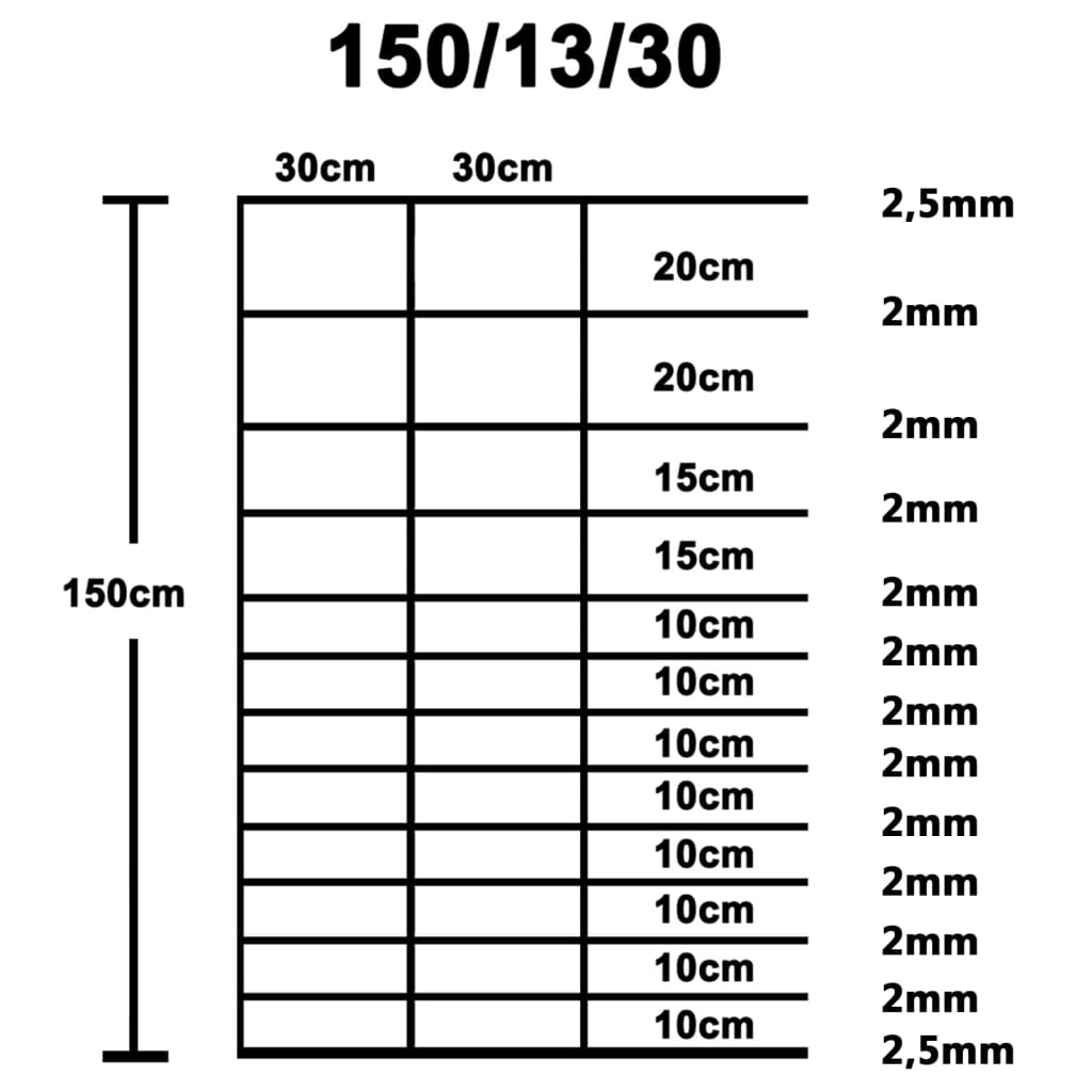 Recinzione da Giardino in Acciaio Zincato 50x1,5 m Argento cod 10097