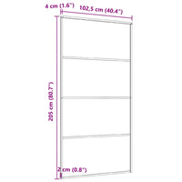 Porta Scorrevole in Vetro ESG e Alluminio 102,5x205 cm Nera 149481