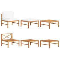 Set Divani Giardino 3 pz Cuscini Crema in Legno di Teak 316108